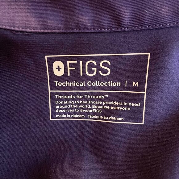 FIGS Women's M Rafaela Cargo Scrub Jumpsuit Short Sleeve Purple - Picture 2 of 11